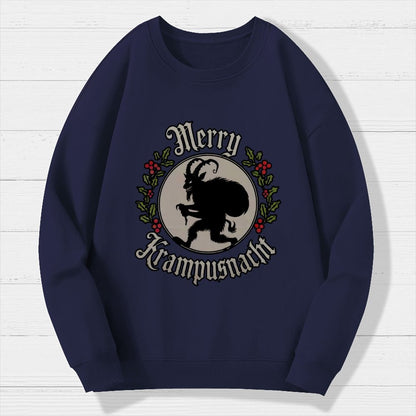 Merry Christmas  Krampus Night Geek Cotton Sweatshirt