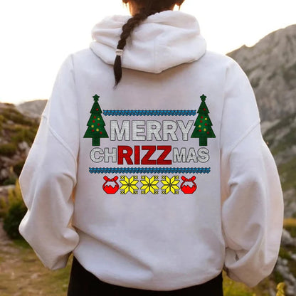 MERRY CHRIZZMAS Printed Back Unisex Cotton Hoodie