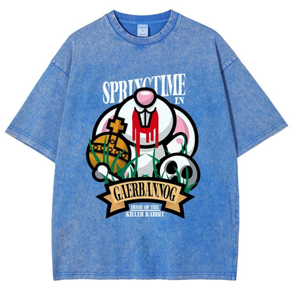 Spring Killer Rabbit Vintage Distressed T-shirt