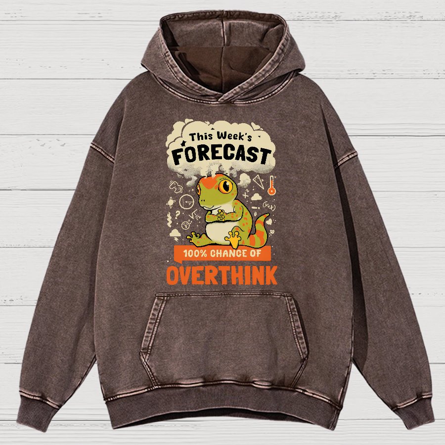 100% Chance Of Overthinking Vintage Distressed Hoodie