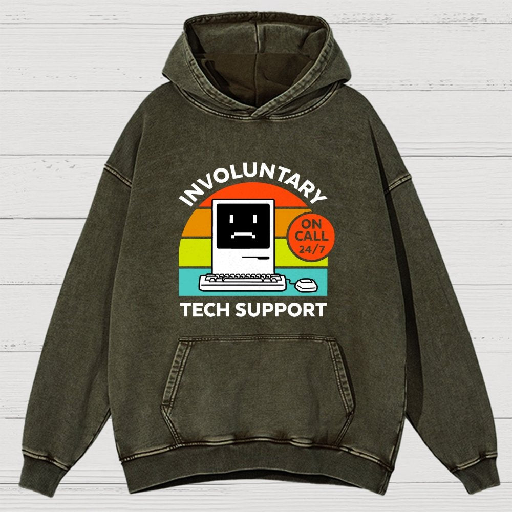 Overthinking Mode ON! Involuntary Tech Support Vintage Distressed Hoodie