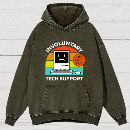 Overthinking Mode ON! Involuntary Tech Support Vintage Distressed Hoodie