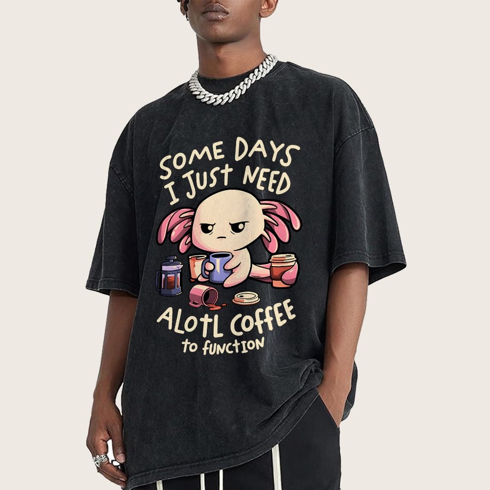 Alotl Coffee Vintage Distressed T-shirt