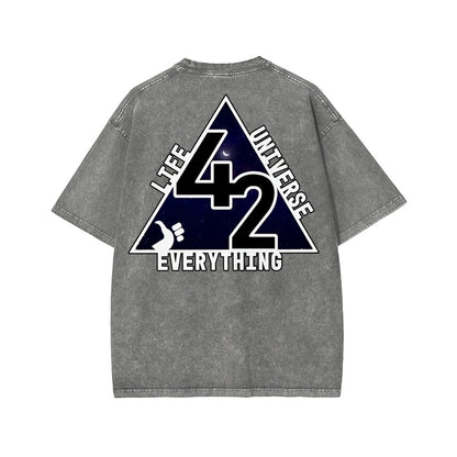 The Answer To The Ultimate Question Of Life The Universe And Everything Is 42. Washed T-shirt