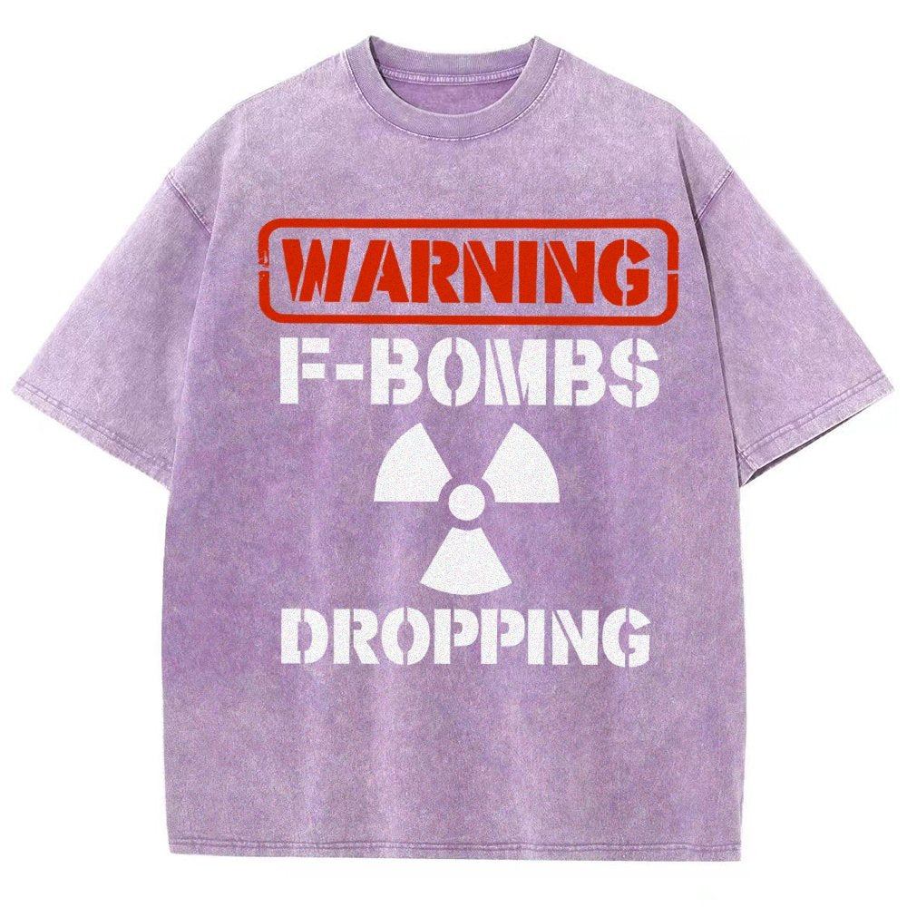 Warning F Bombs Dropping Vintage Distressed T-shirt
