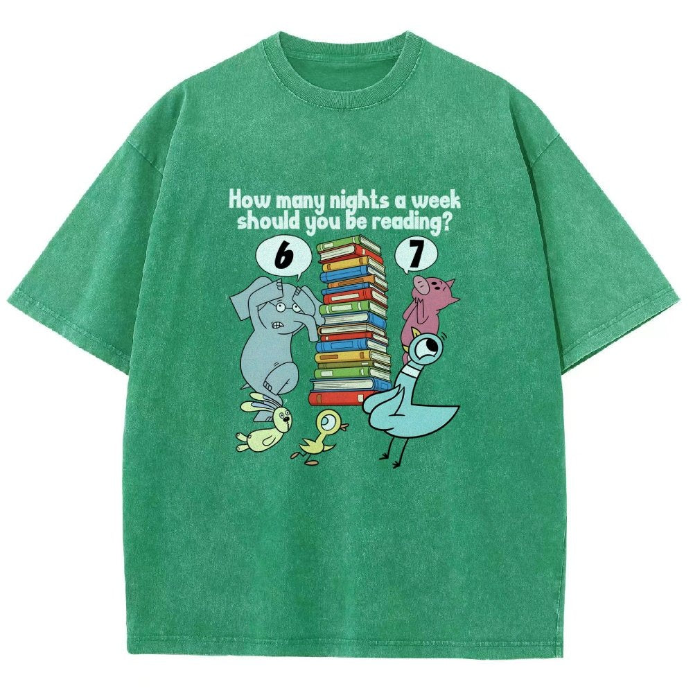 How Many Nights A Week Should You Be Reading 6-7 Vintage Distressed T-shirt