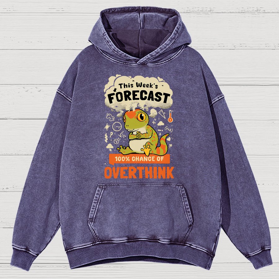 100% Chance Of Overthinking Vintage Distressed Hoodie