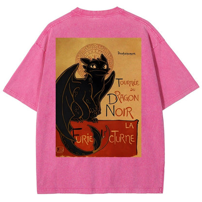 Le Dragon Noir Back Washed T-Shirt