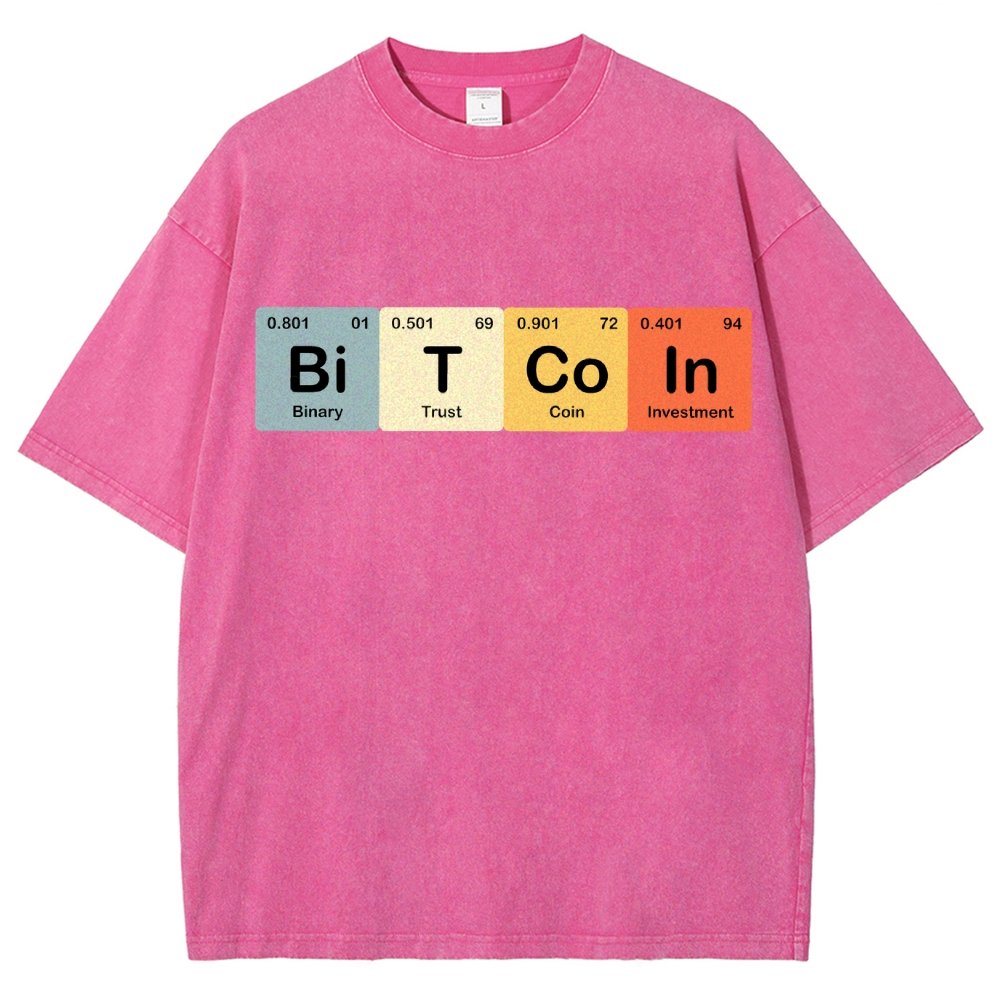 Bitcoin Periodic Table Cryptocurrency BTC Funny Vintage Vintage Distressed T-shirt