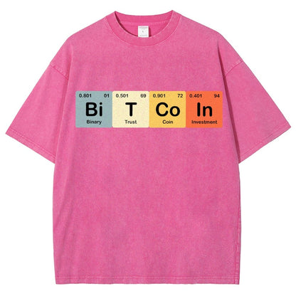 Bitcoin Periodic Table Cryptocurrency BTC Funny Vintage Vintage Distressed T-shirt