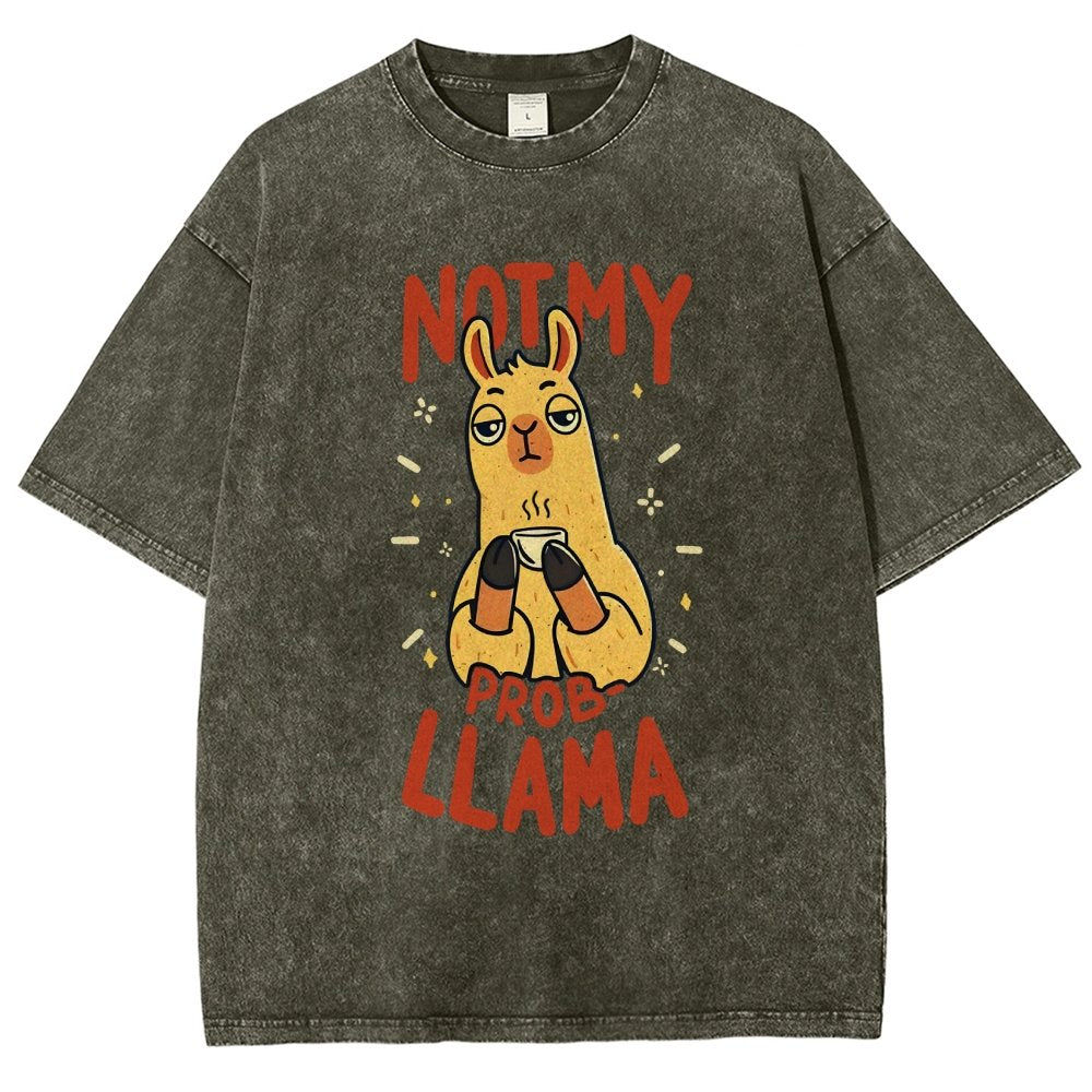 Not My Prob-Llama Vintage Distressed T-shirt