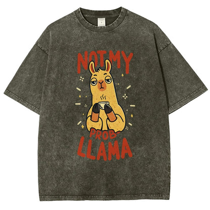 Not My Prob-Llama Vintage Distressed T-shirt