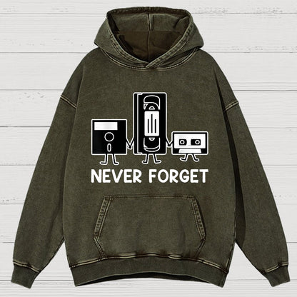 Never Forget Cassette Tape VHS Gamer Old School Funny Vintage Distressed Hoodie