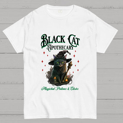 Black Cat Apothecary Halloween Geeky T-Shirt