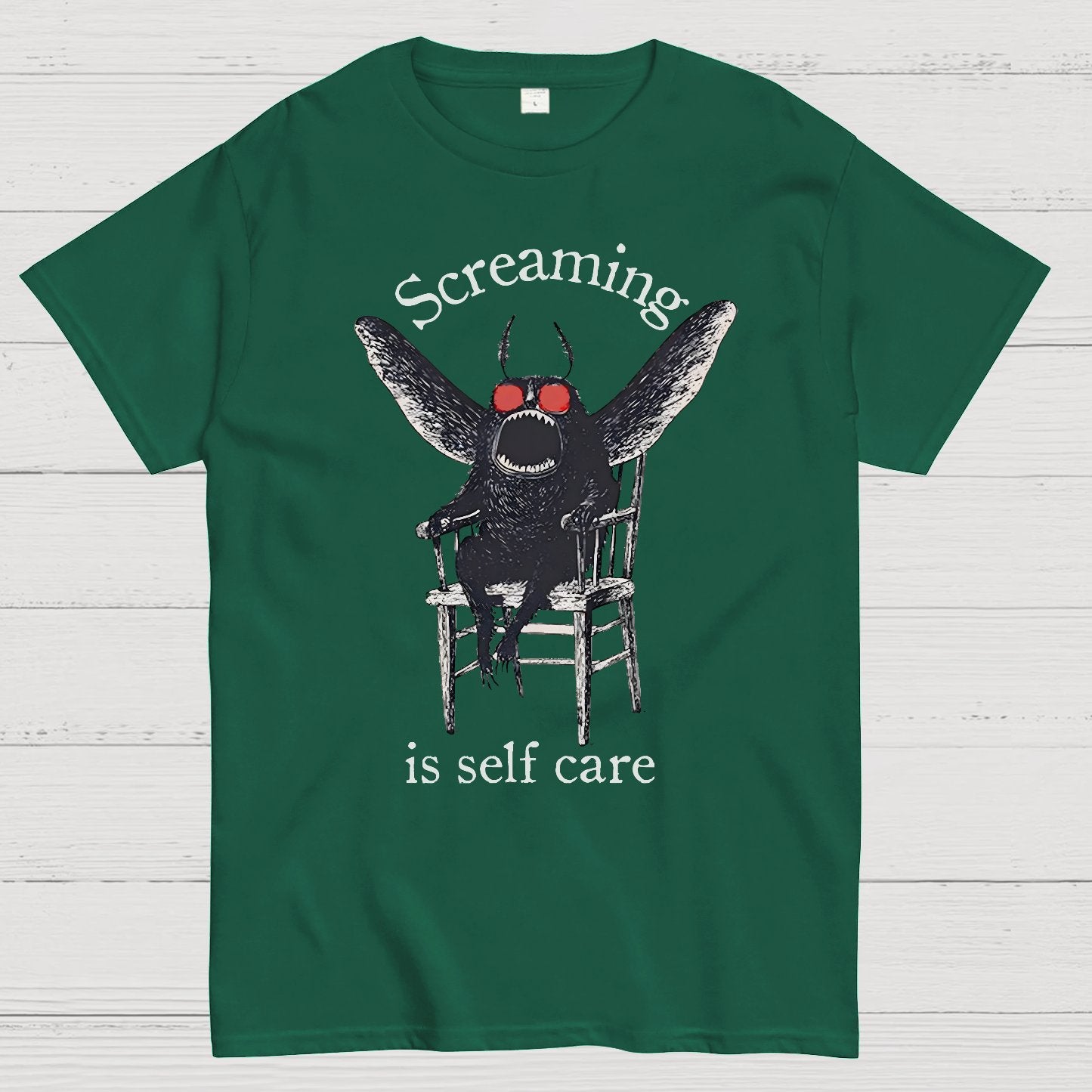 Mothman Screaming Is Self Care Geek T-Shirt