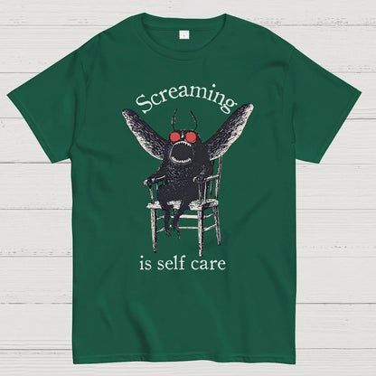 Mothman Screaming Is Self Care Geek T-Shirt