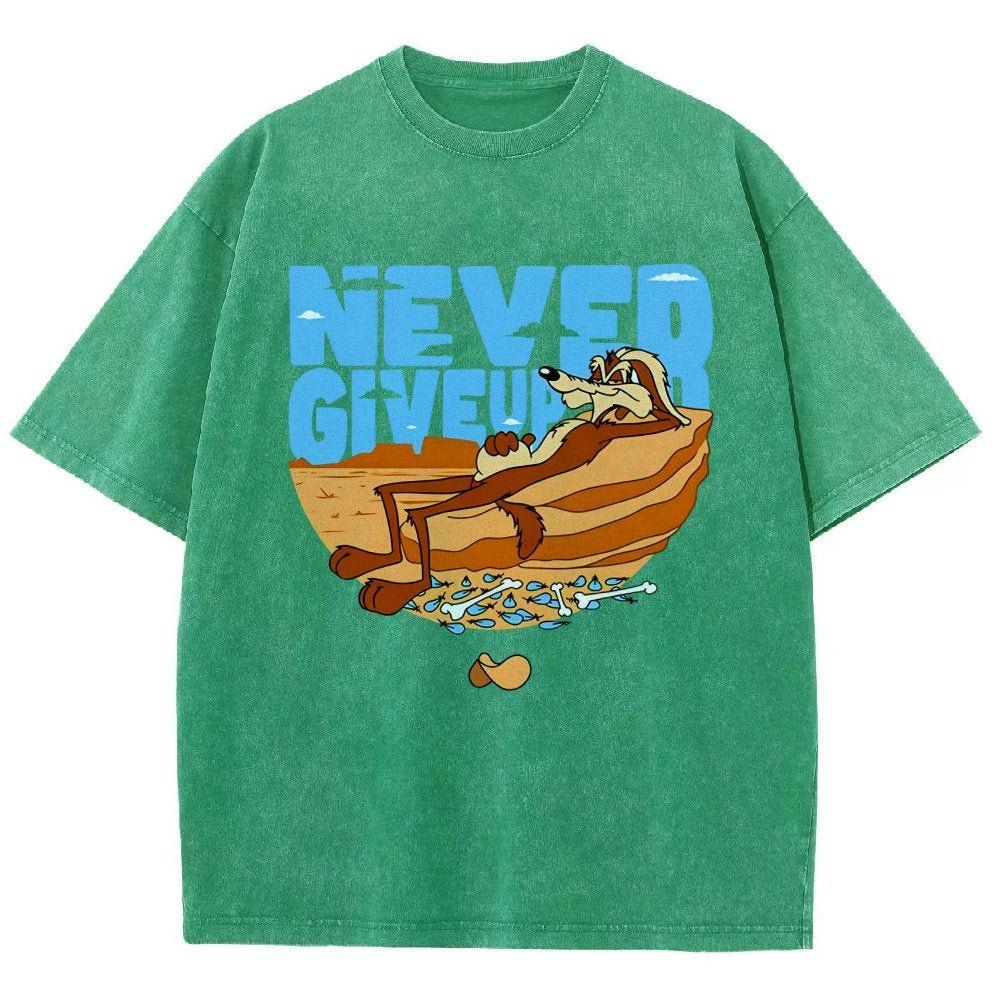 Never Give Up Vintage Distressed T-shirt