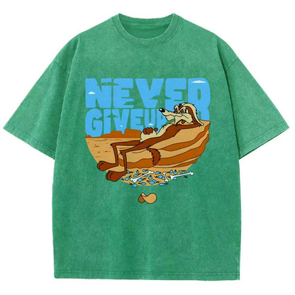 Never Give Up Vintage Distressed T-shirt