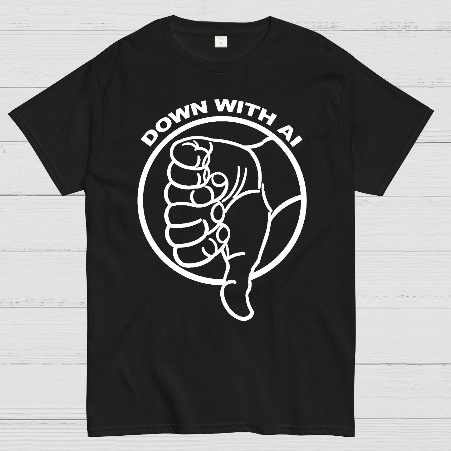 DOWN WITH AI Geek T-Shirt