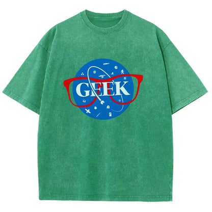 GEEK Space Patch Vintage Distressed T-shirt