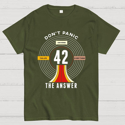 Nice Don't Panic 42 The Answer To Life Geek T-Shirt