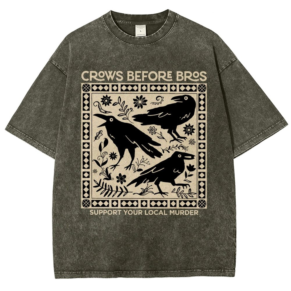 Crows Before Bros Vintage Distressed T-shirt