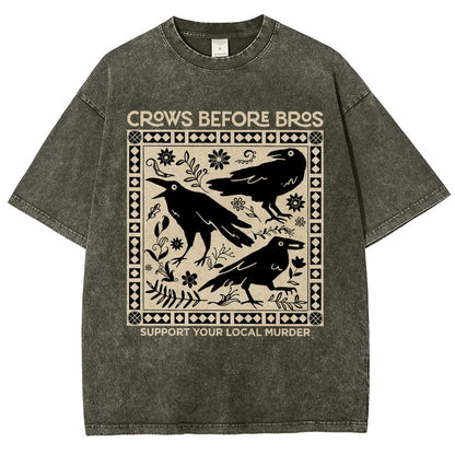 Crows Before Bros Vintage Distressed T-shirt