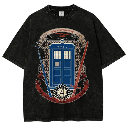 The Ultimate Geek Mashup Vintage Distressed T-shirt