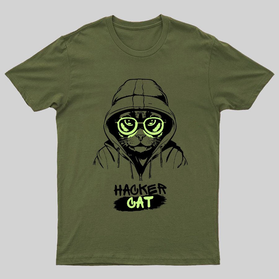 Hacker Cat Geeky T-Shirt