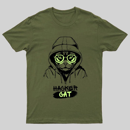 Hacker Cat Geeky T-Shirt