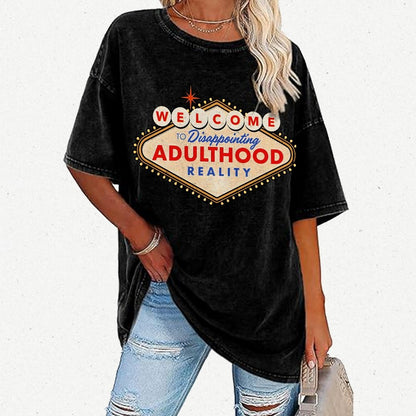 Welcome To Adulthood Vintage Distressed T-shirt