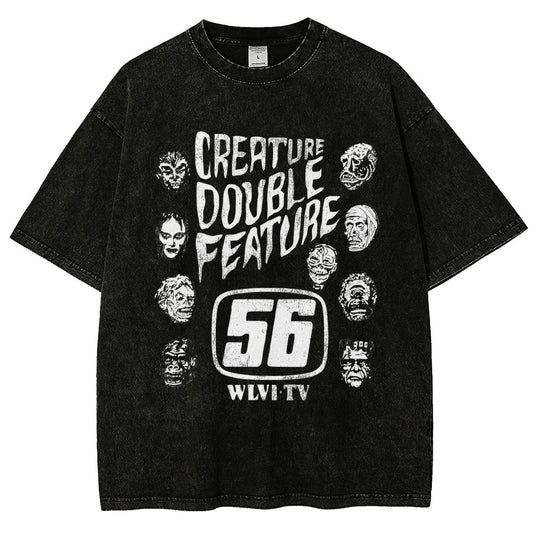 Creature Double Feature Classic Monsters Vintage Distressed T-shirt
