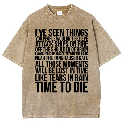 Like Tears In Rain...Time To Die Vintage Distressed T-shirt