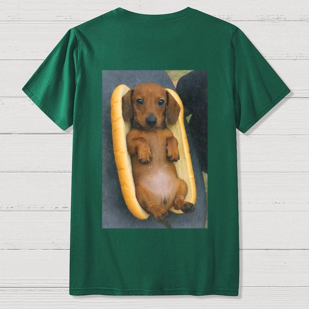 REAL HOT DOG  Back Printing Geek T-Shirt