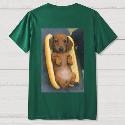 REAL HOT DOG  Back Printing Geek T-Shirt