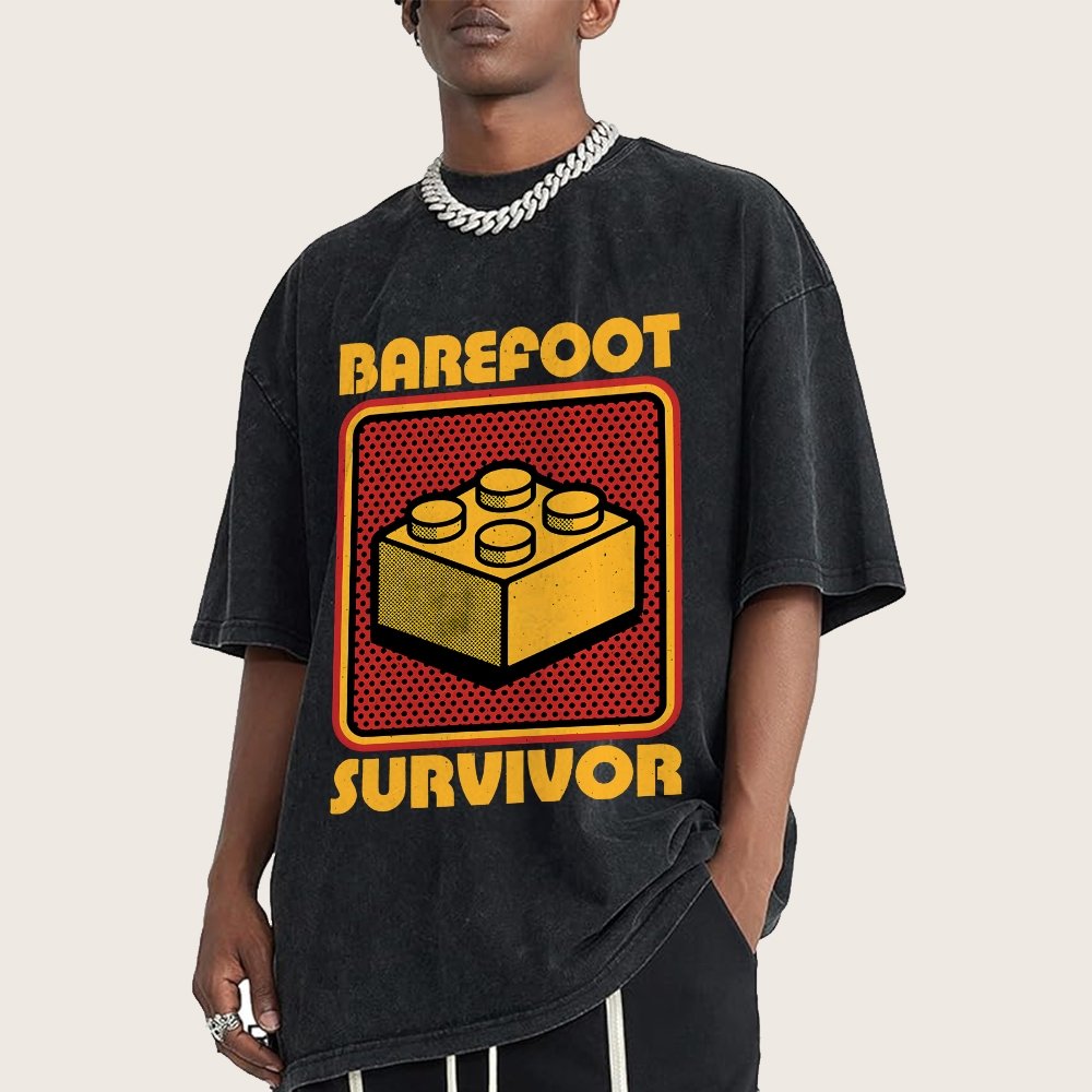 Foot Brick Survivor Vintage Distressed T-shirt