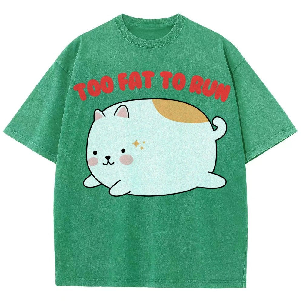 Too Fat To Run Vintage Distressed T-shirt