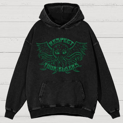 Respect Your Elder Gods Vintage Distressed Hoodie