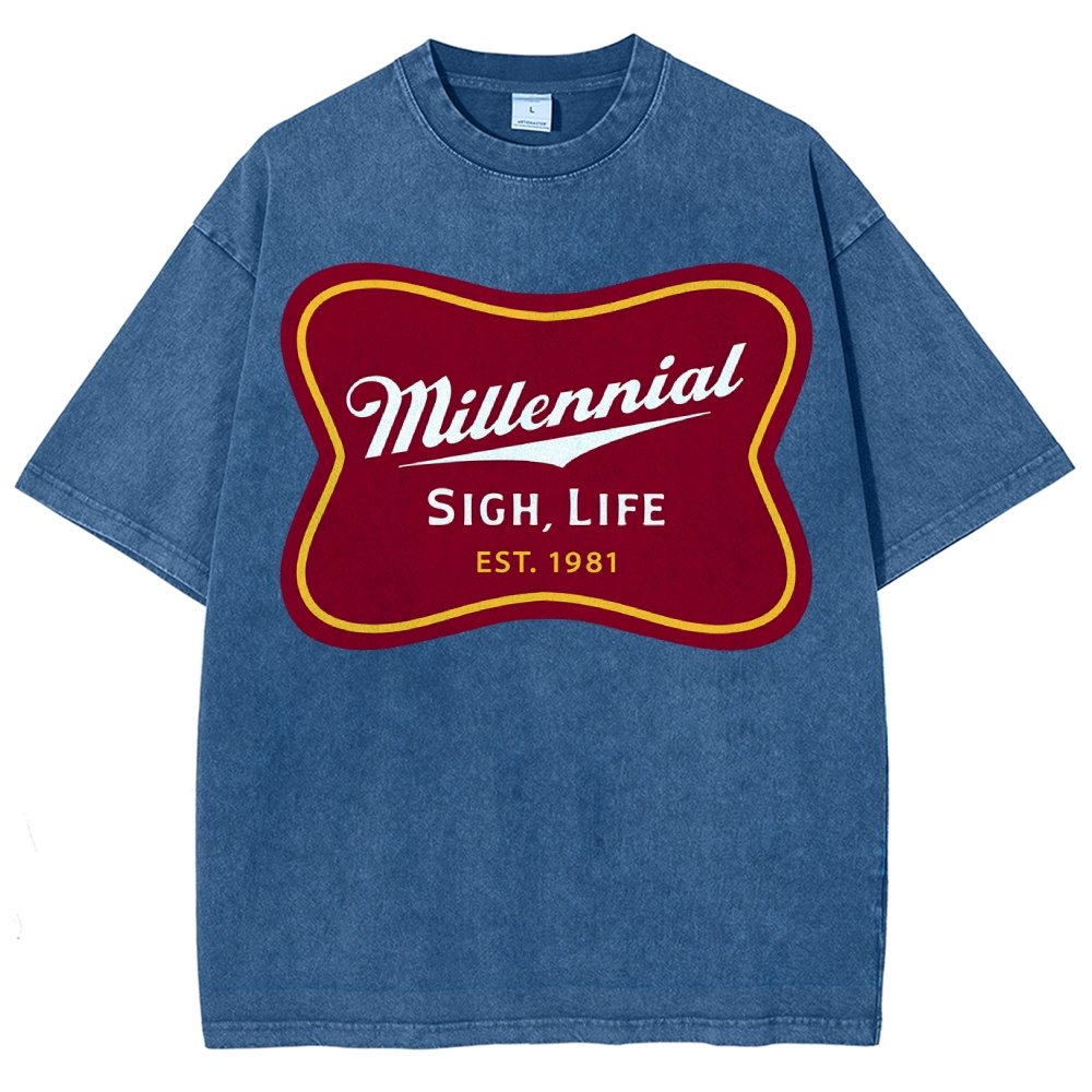 Millennial Sigh Life Vintage Distressed T-shirt