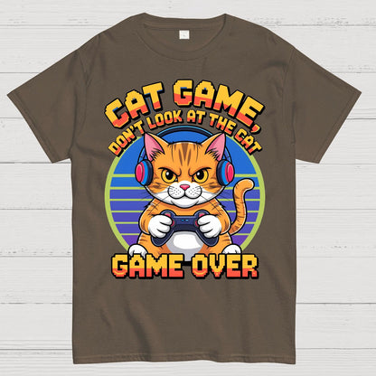 Funny Cat Game-Game Over Geek T-Shirt