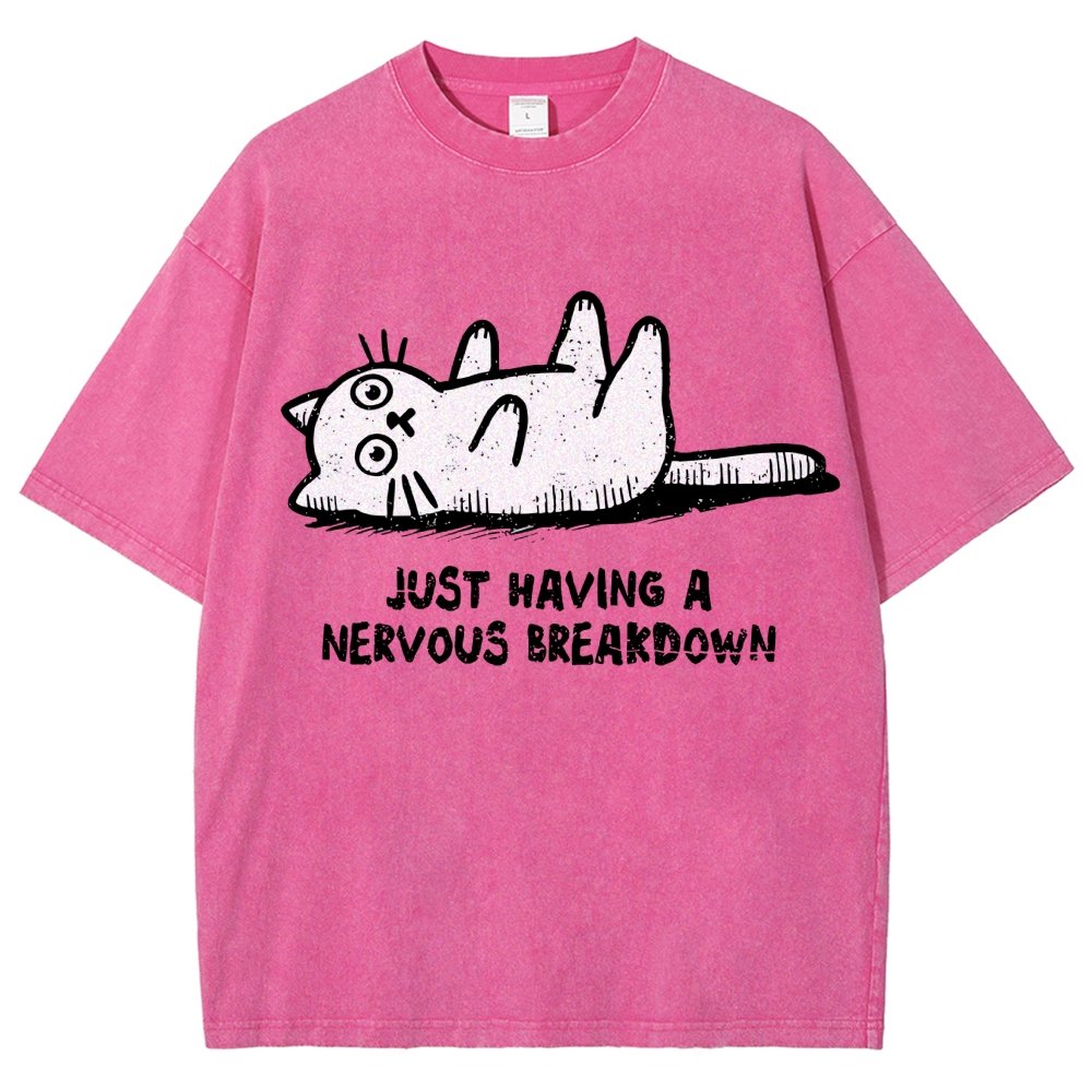 Nervous Breakdown Cat Vintage Distressed T-shirt