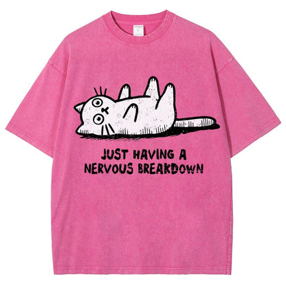 Nervous Breakdown Cat Vintage Distressed T-shirt