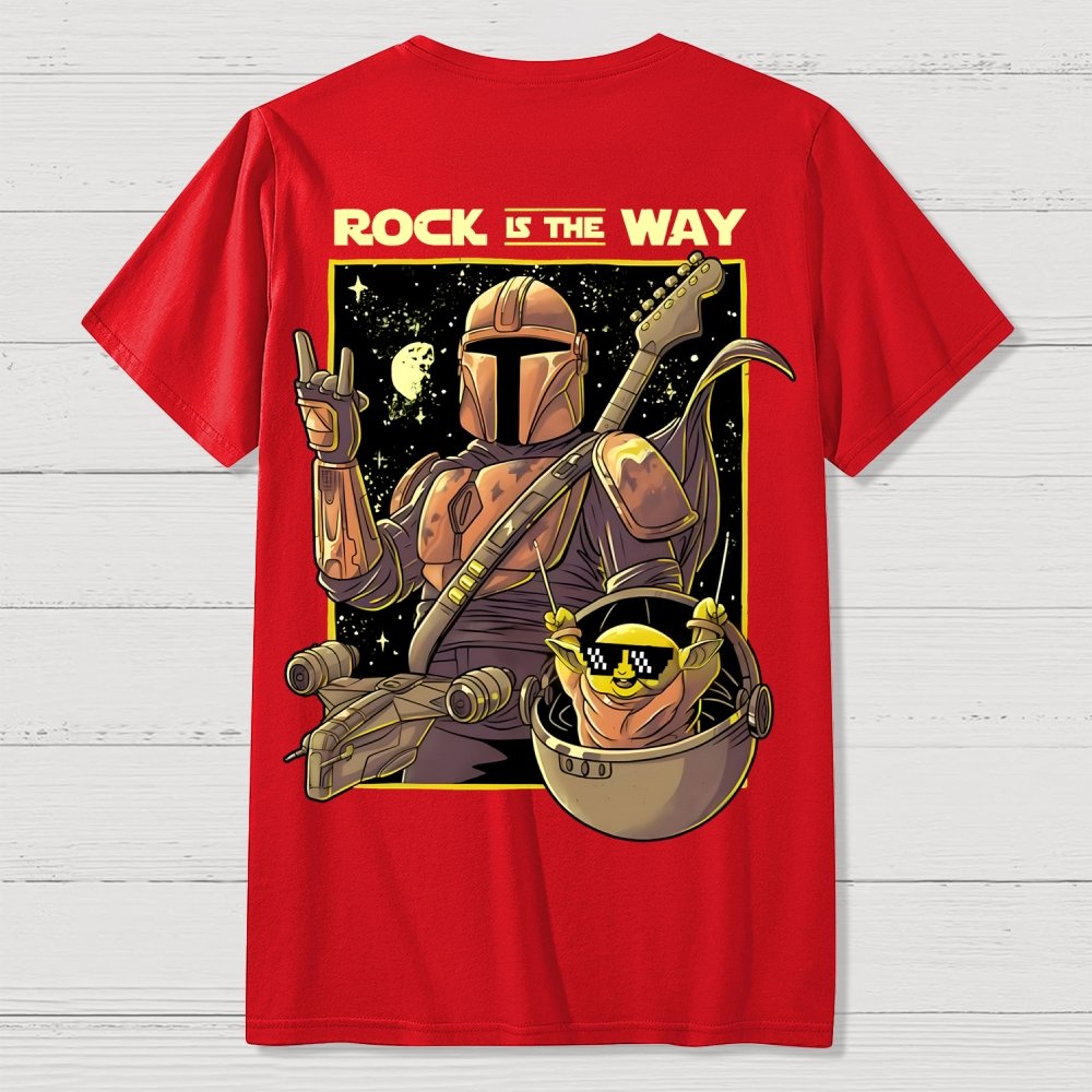 Rock Is The Way Front And Back Printing Geek T-Shirt