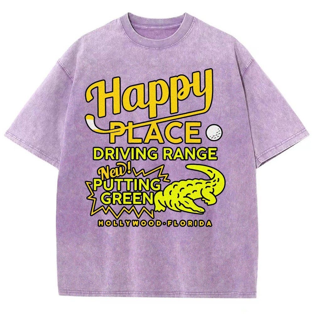 Happy Place Driving Range Vintage Distressed T-shirt