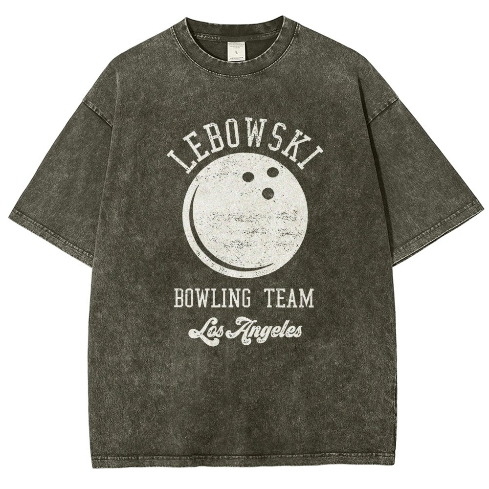 Lebowski Bowling Team Vintage Distressed T-shirt