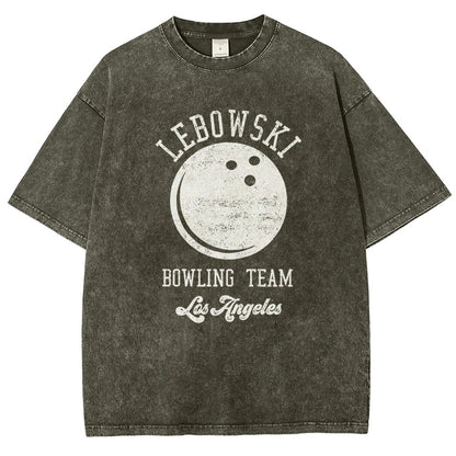 Lebowski Bowling Team Vintage Distressed T-shirt