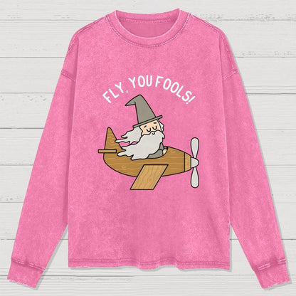 Fly Fools Washed Long Sleeve Tee