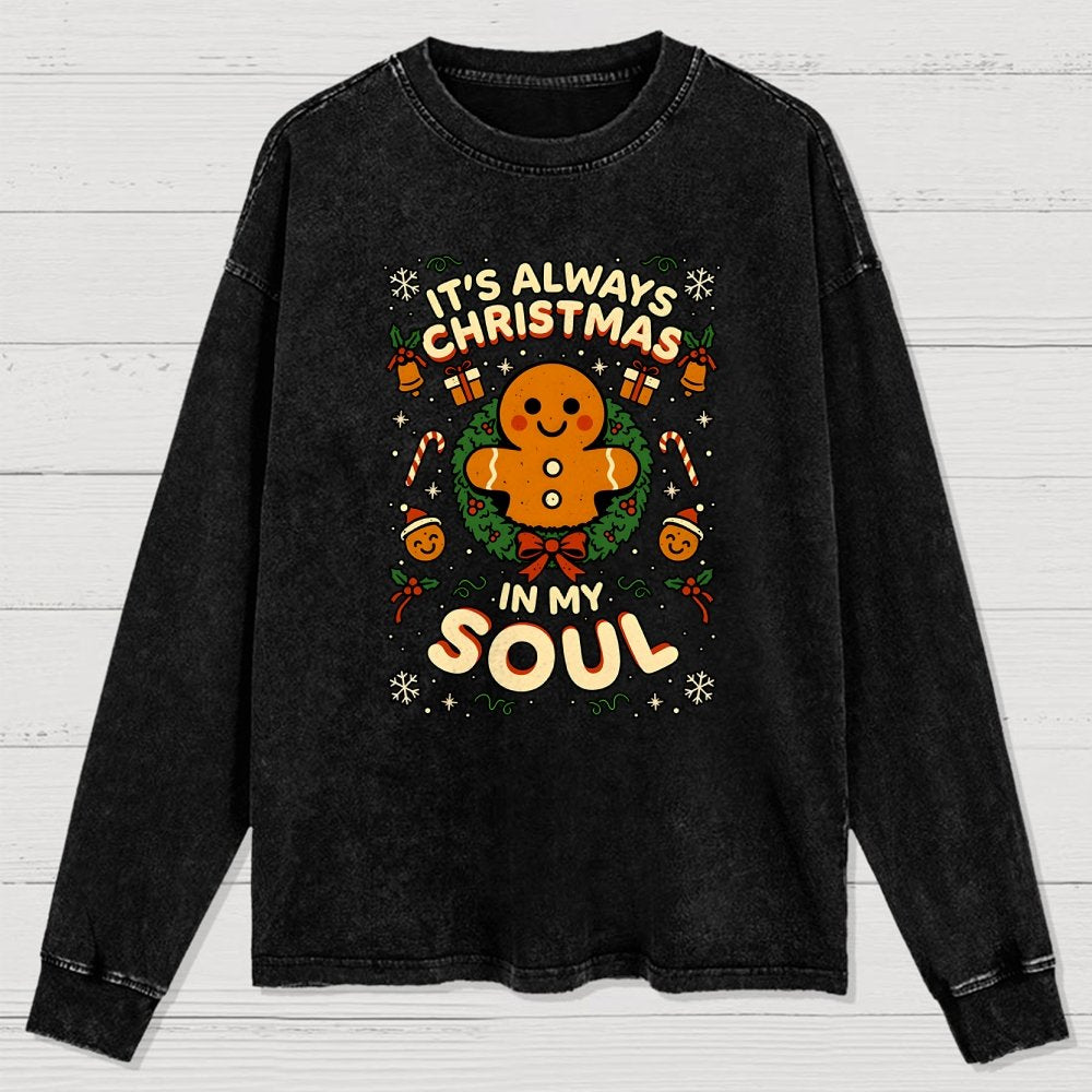 Christmas Soul Gift Washed Long Sleeve Tee