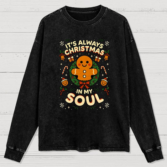 Christmas Soul Gift Washed Long Sleeve Tee