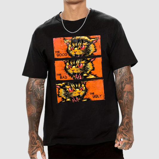 The Good The Bad The Ugly Cat Geek T-Shirt